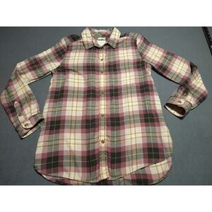 American Eagle Boyfriend Fit Flannel Shirt Ladies M Burg Plaid Ahh-mazingly Soft